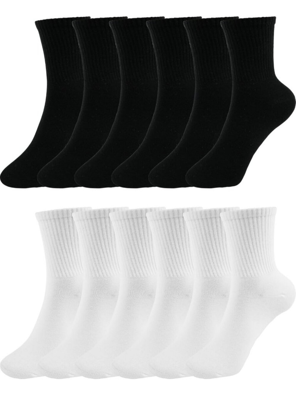 Women's Athletic Crew Calf Socks - Comfortable, Breathable, Perfect for Sports